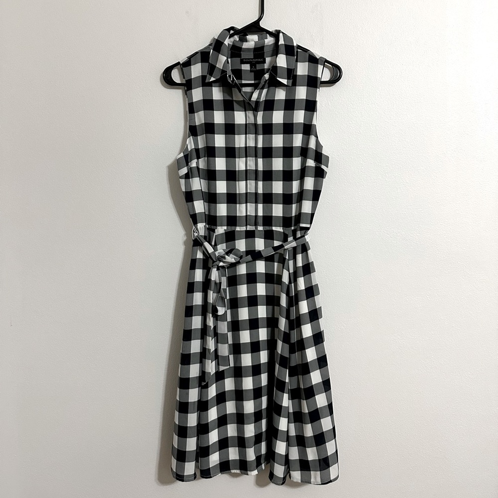 Banana Republic Midi Checkered Dress - Women Size 6